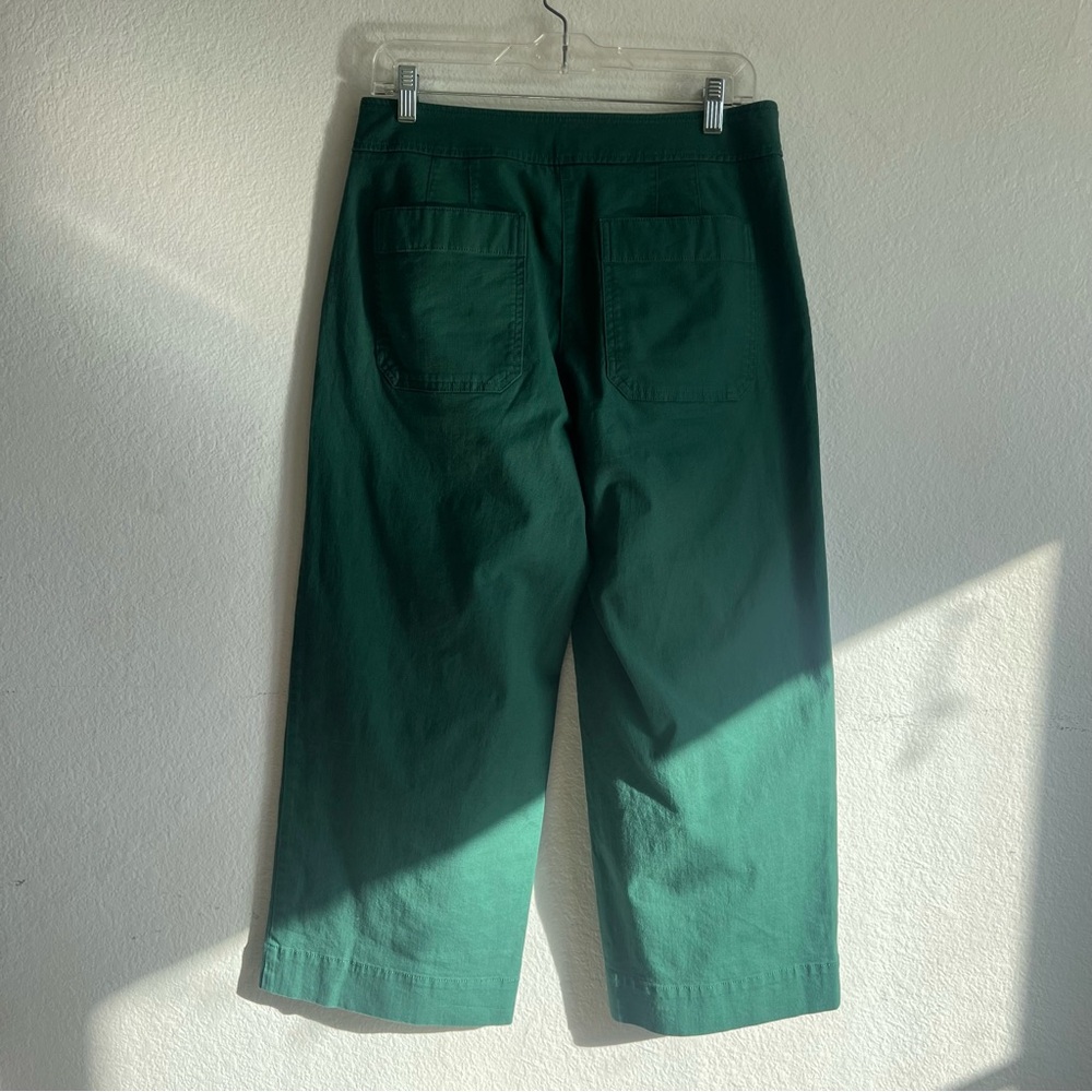 Talbots Cotton Slub Sailor Crop Pants Green Size 6 NWT - Picture 4 of 13
